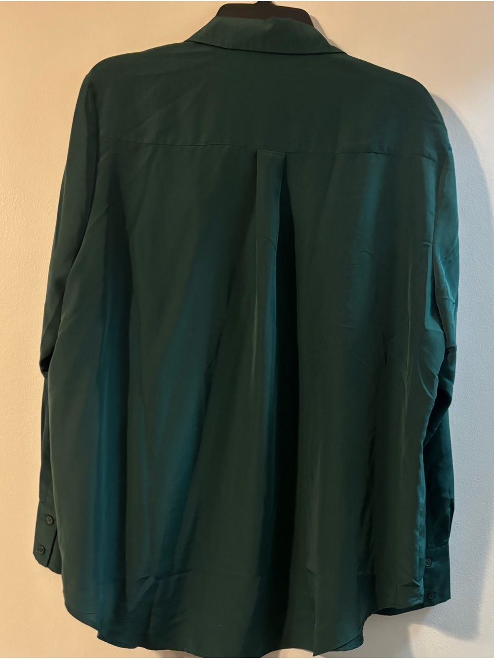 Women’s Dark Green Button-Front Blouse - Picture 2 of 3